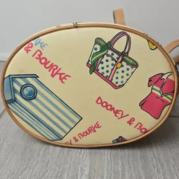 VTG Dooney & Bourke Beach Theme Print Bucket Bag RARE - Picture 6 of 13